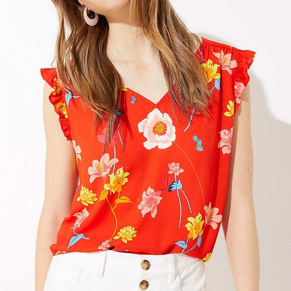 LOFT Tops - LOFT | Lily Bar Back Flutter Shell